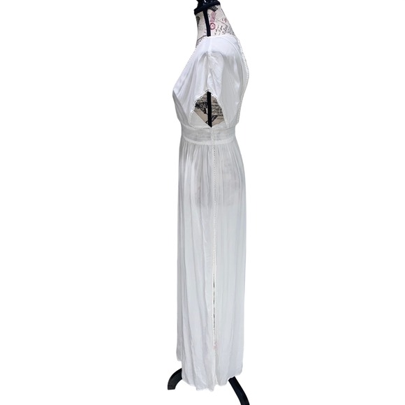 Victorias Secret White Pom Pom Trim V Neck Maxi Dress Cover Up S - Picture 5 of 10